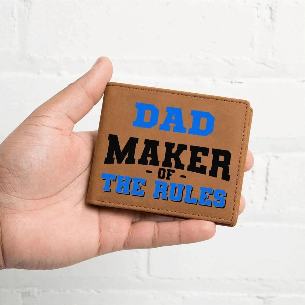 DAD - Maker of the Rules Personalized Leather Wallet