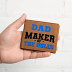 DAD - Maker of the Rules Personalized Leather Wallet