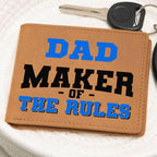 DAD - Maker of the Rules Personalized Leather Wallet