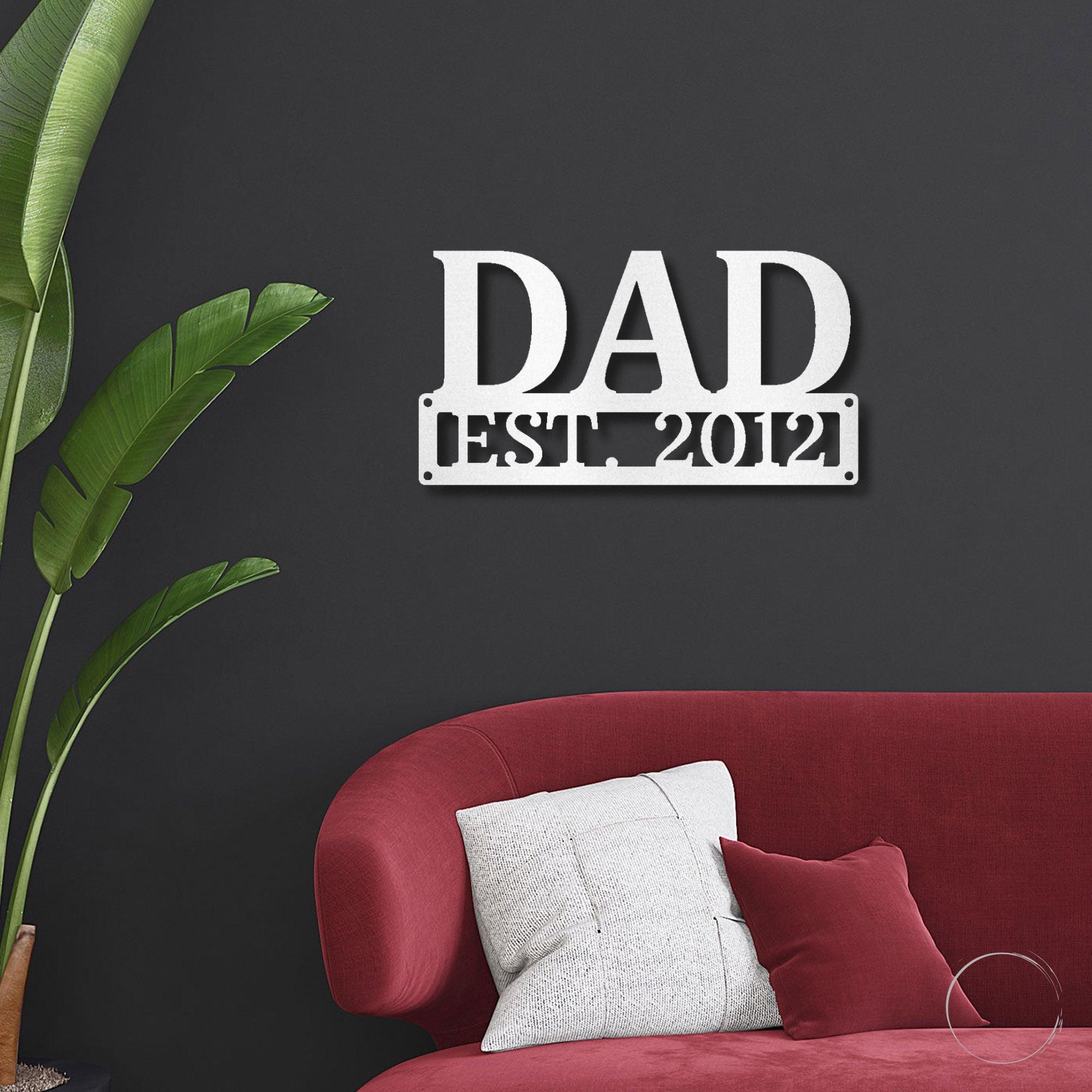 Dad Monogram Personalized Indoor Outdoor Steel Wall Sign Art - Mallard Moon Gift Shop