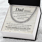 Dad Noun - The Most Amazing Person in the World Cuban Chain Link Necklace