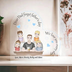 Dad with Kids Personalized Heart Acrylic Plaque