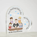 Dad with Kids Personalized Heart Acrylic Plaque