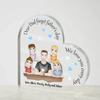 Dad with Kids Personalized Heart Acrylic Plaque
