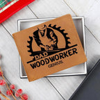 Dad Woodworker Genius Leather Wallet