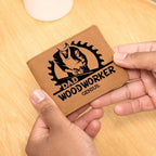Dad Woodworker Genius Leather Wallet