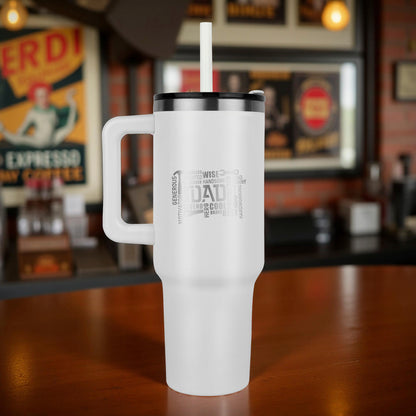 Gift for Dad - Word Art Laser-engraved 40oz Colored Tumbler With Handle - Mallard Moon Gift Shop
