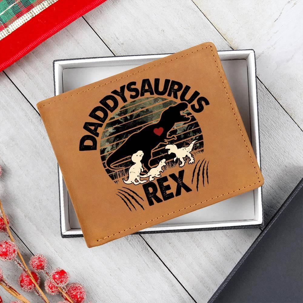 Daddysaurus Rex Custom Printed Leather Wallet
