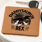 Daddysaurus Rex Custom Printed Leather Wallet