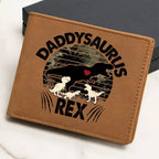 Daddysaurus Rex Custom Printed Leather Wallet
