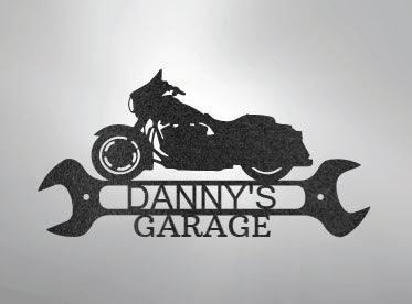 Personalized Motorcycle Indoor Outdoor Steel Wall Sign Art - Mallard Moon Gift Shop