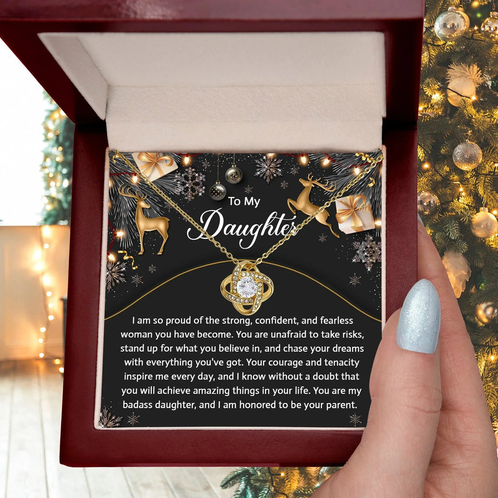 Gift for Daughter - Amazing Things - Love Knot Pendant Necklace Christmas Gifts