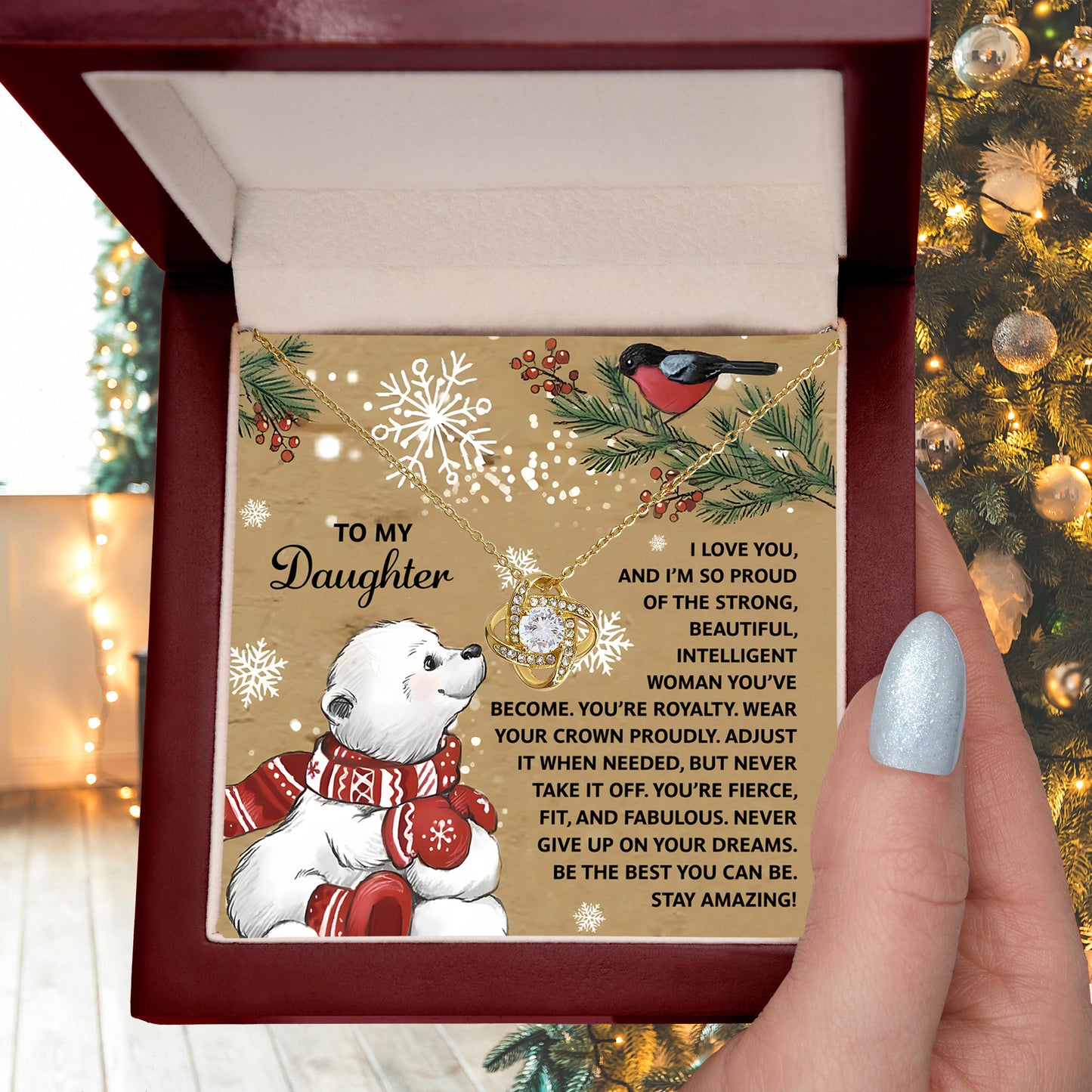 Gift for Daughter - Be the Best You Can Be - Love Knot Pendant Necklace - Mallard Moon Gift Shop