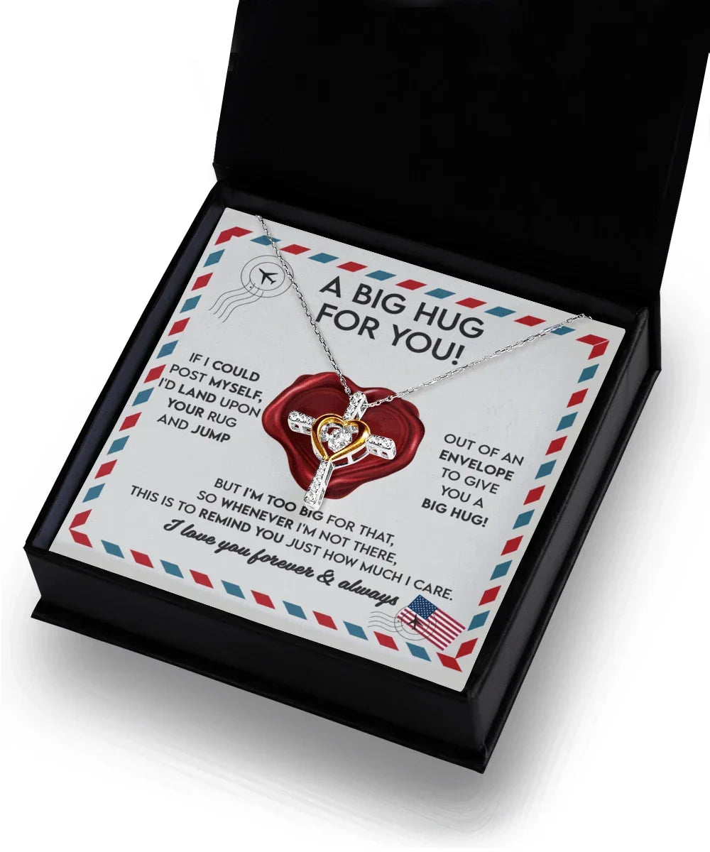 Daughter Birthday Graduation Confirmation Gift Big Hug For You Cross Pendant Necklace
