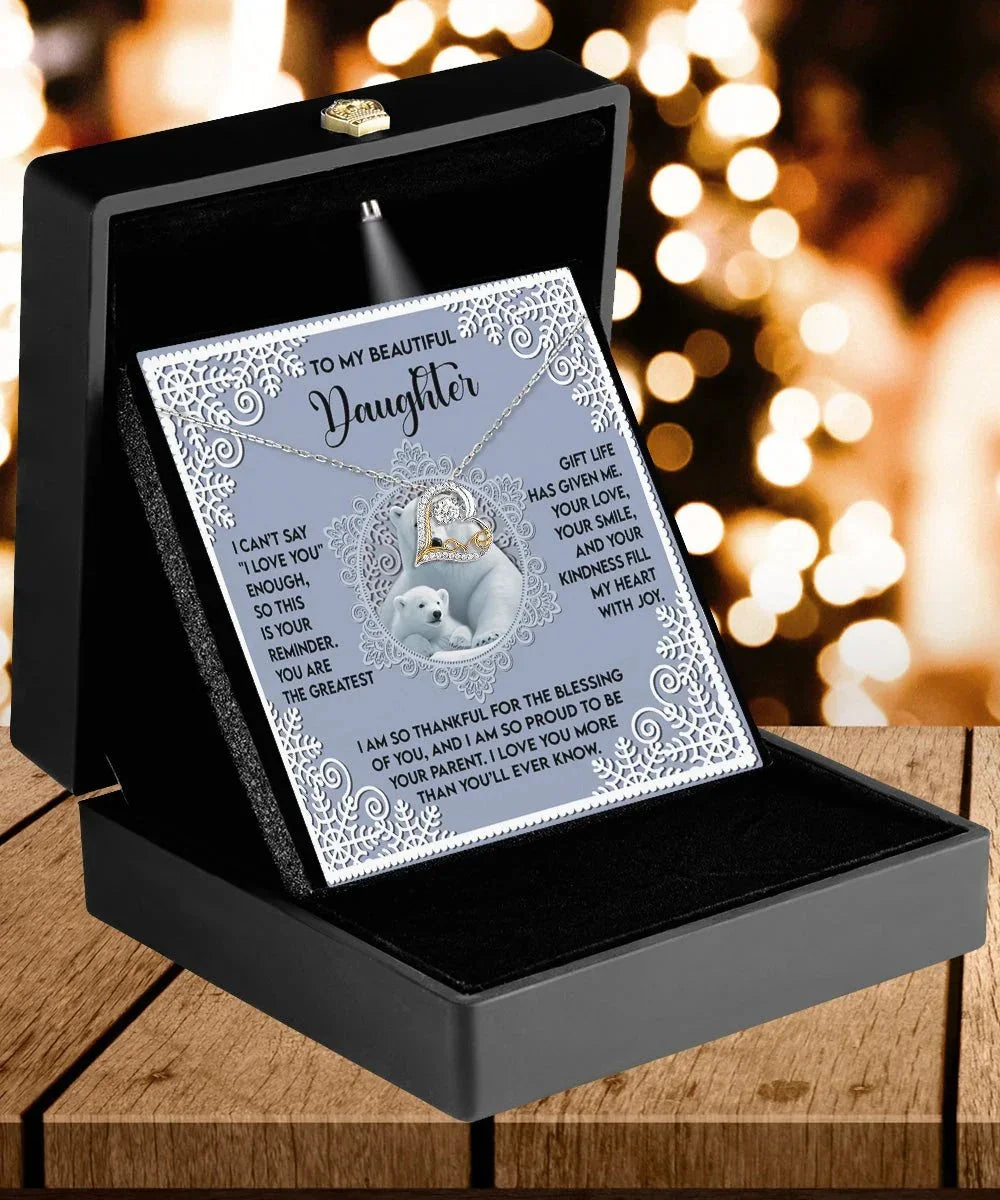 Gift for Daughter - Fill My Heart - Love Dancing Heart Pendant Necklace
