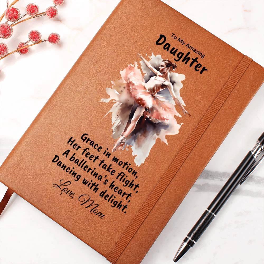 Daughter Gift Personalized Ballerina Leather Journal