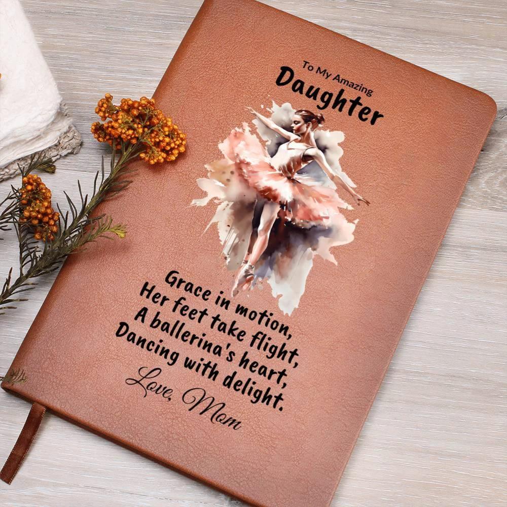 Daughter Gift Personalized Ballerina Leather Journal