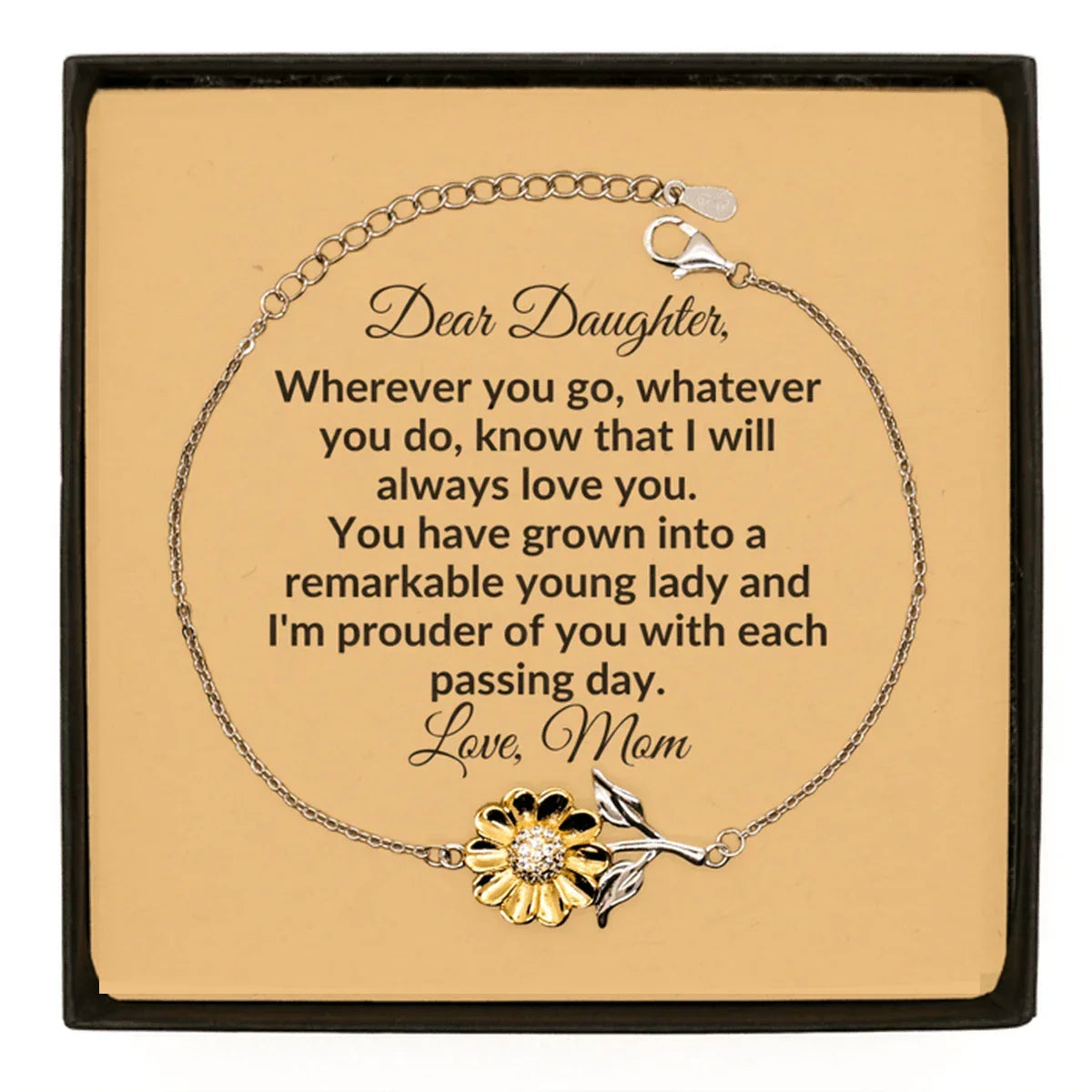 Daughter Heartfelt Sunflower Bracelet Gift From Mother