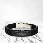 Daughter In Law Black Glidelock Clasp Engraved Bracelet - You are braver than you believe, stronger than you seem, Inspirational Birthday, Christmas Gifts