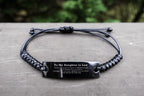 Daughter In Law Black Rope Engraved Bracelet You are braver than you believe, stronger than you seem, Inspirational Birthday, Christmas Gifts
