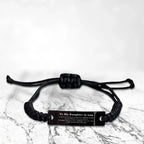 Daughter In Law Black Rope Engraved Bracelet You are braver than you believe, stronger than you seem, Inspirational Birthday, Christmas Gifts
