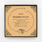 Daughter In Law Sunflower Bracelet Gifts, To My Daughter In Law You are braver than you believe, stronger than you seem, Inspirational Gifts For Daughter In Law Card, Birthday, Christmas Gifts For Daughter In Law Men Women