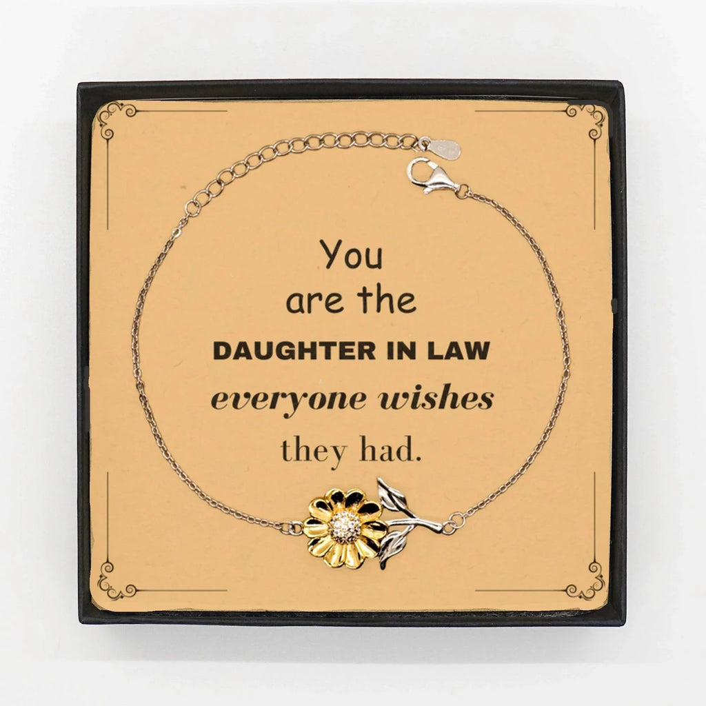 Daughter In Law Sunflower Bracelet, You are the Daughter-in-law Everyone wishes they had, Inspirational Bracelet Birthday Christmas Unique Gifts