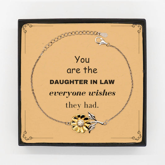 Daughter In Law Sunflower Bracelet, You are the Daughter-in-law Everyone wishes they had, Inspirational Bracelet Birthday Christmas Unique Gifts - Mallard Moon Gift Shop