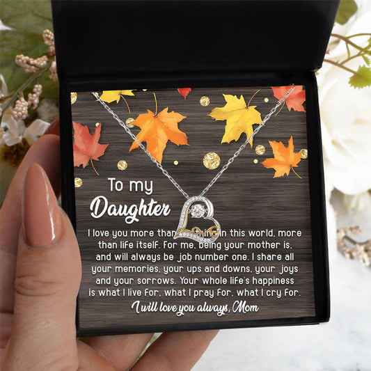 Daughter Birthday, Graduation, Christmas Gift - Job Number One - Love Dancing Heart Pendant Necklace - Mallard Moon Gift Shop