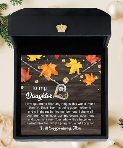 Daughter Birthday, Graduation, Christmas Gift - Job Number One - Love Dancing Heart Pendant Necklace - Mallard Moon Gift Shop