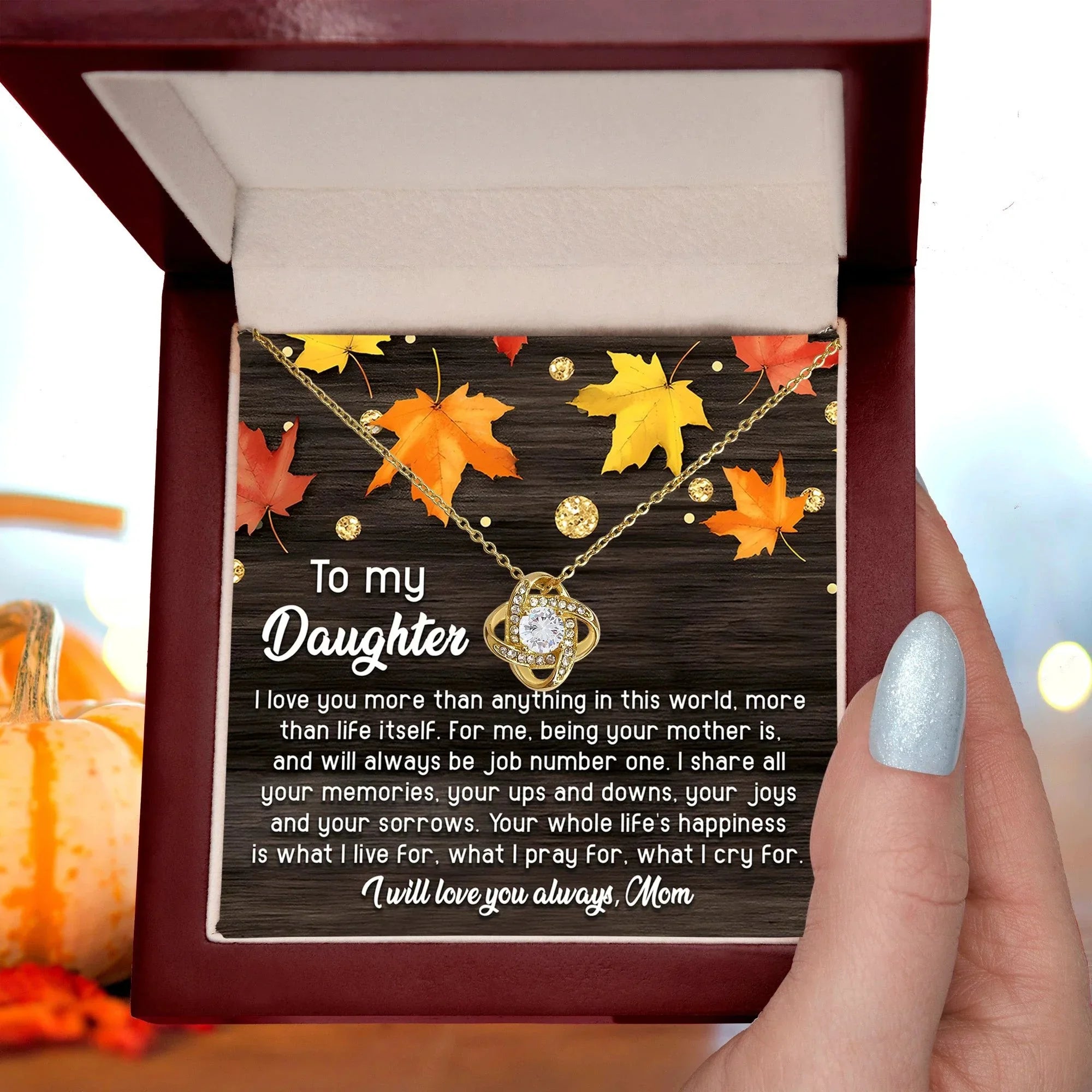 Daughter - Job Number One - Love Knot Pendant Necklace