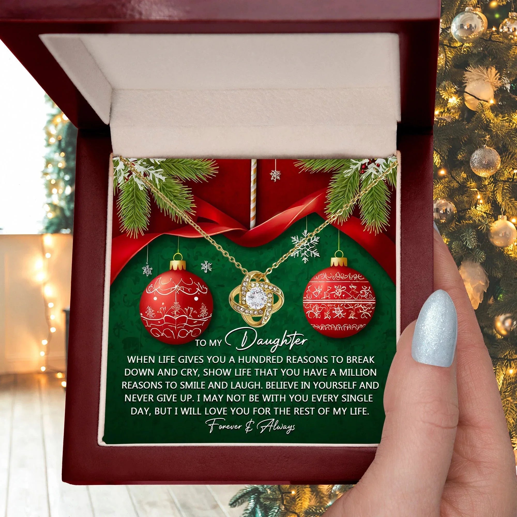 Gift for Daughter - Million Reasons - Love Knot Pendant Necklace