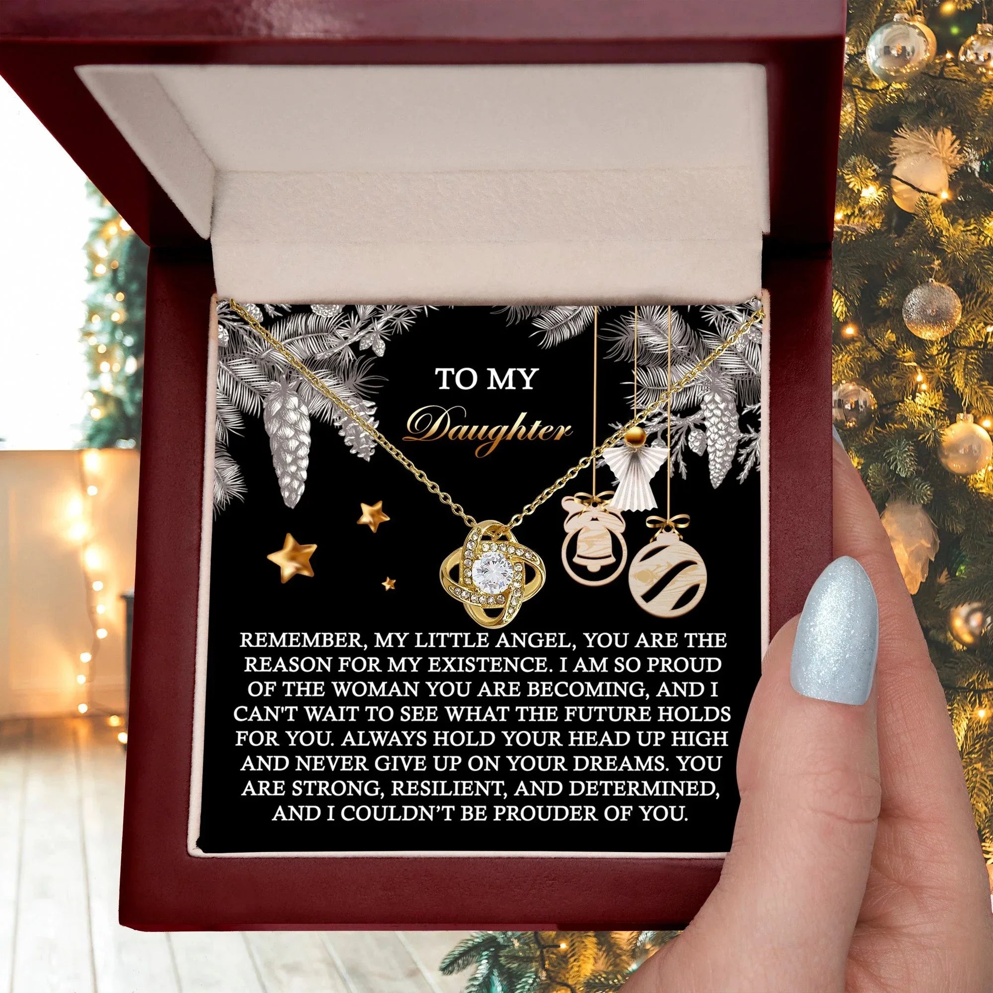 Gift for Daughter - Prouder Of You - Love Knot Pendant Necklace