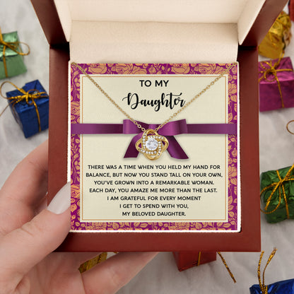 Daughter - Moment I Spend With You - Love Knot Pendant Necklace - Mallard Moon