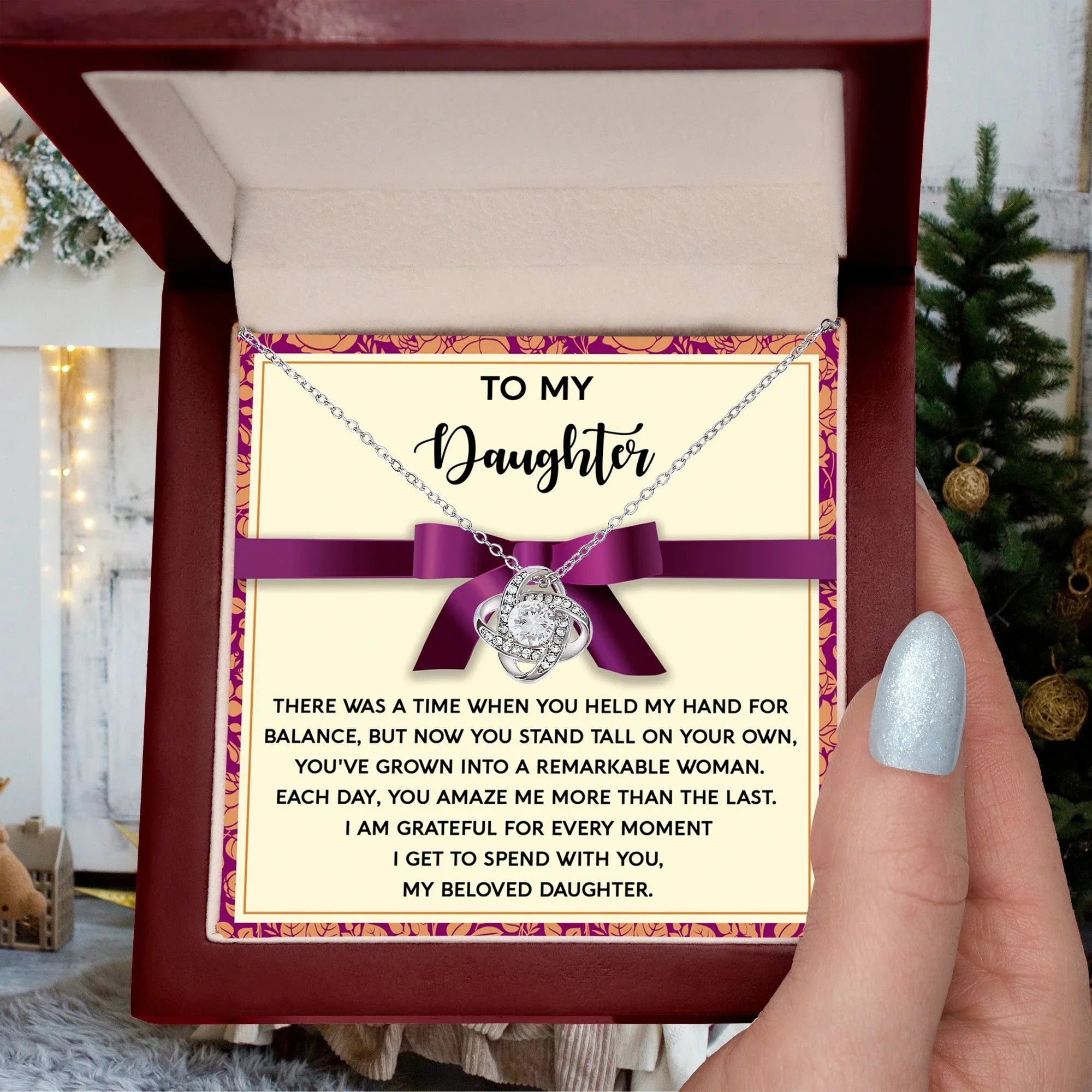 Daughter - Moment I Spend With You - Love Knot Pendant Necklace