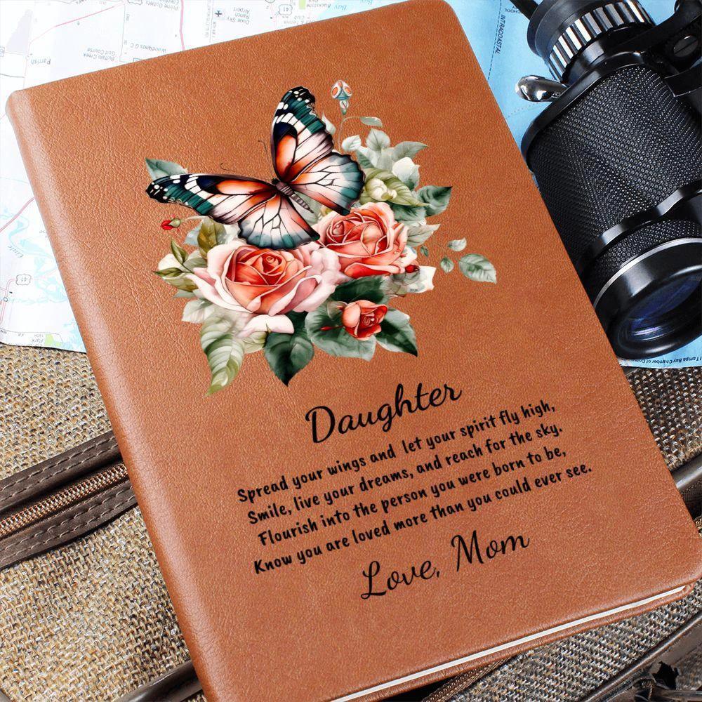 Daughter Spread your Wings Personalized Butterfly Leather Journal