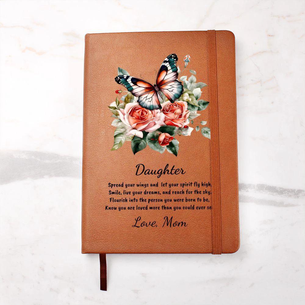 Daughter Spread your Wings Personalized Butterfly Leather Journal