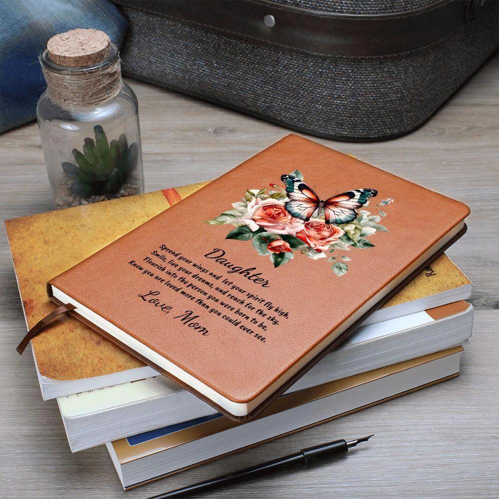 Daughter Spread your Wings Personalized Butterfly Leather Journal