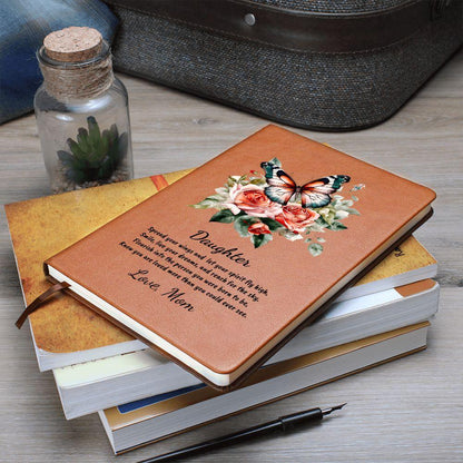 Daughter Spread your Wings Personalized Butterfly Leather Journal - Mallard Moon Gift Shop
