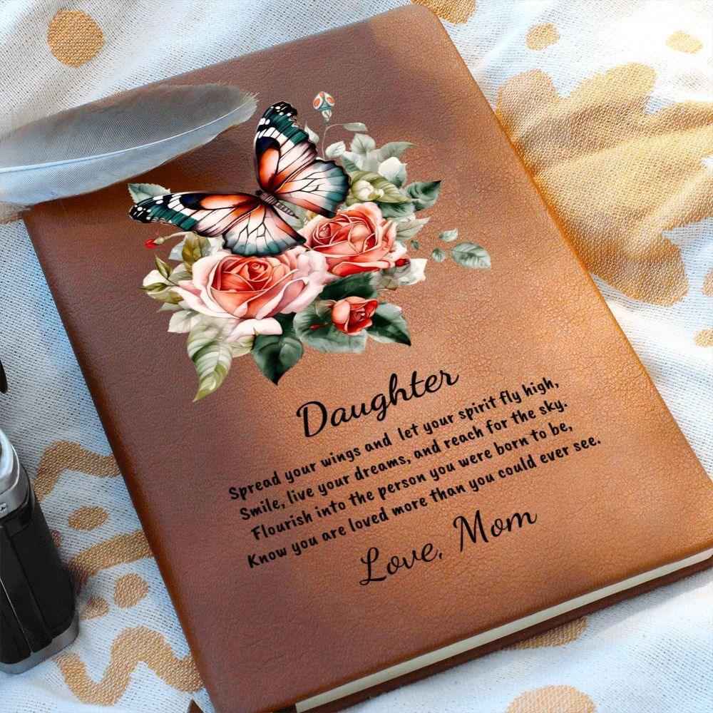 Daughter Spread your Wings Personalized Butterfly Leather Journal