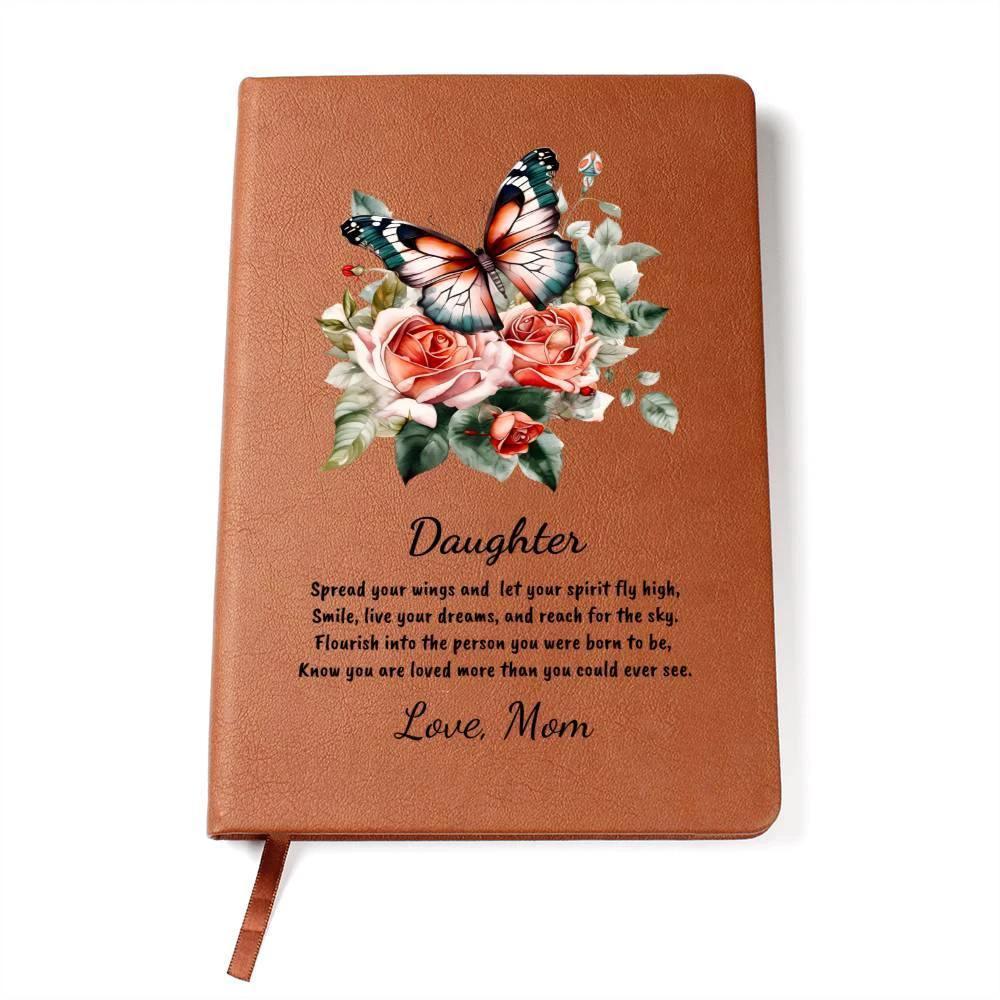 Daughter Spread your Wings Personalized Butterfly Leather Journal