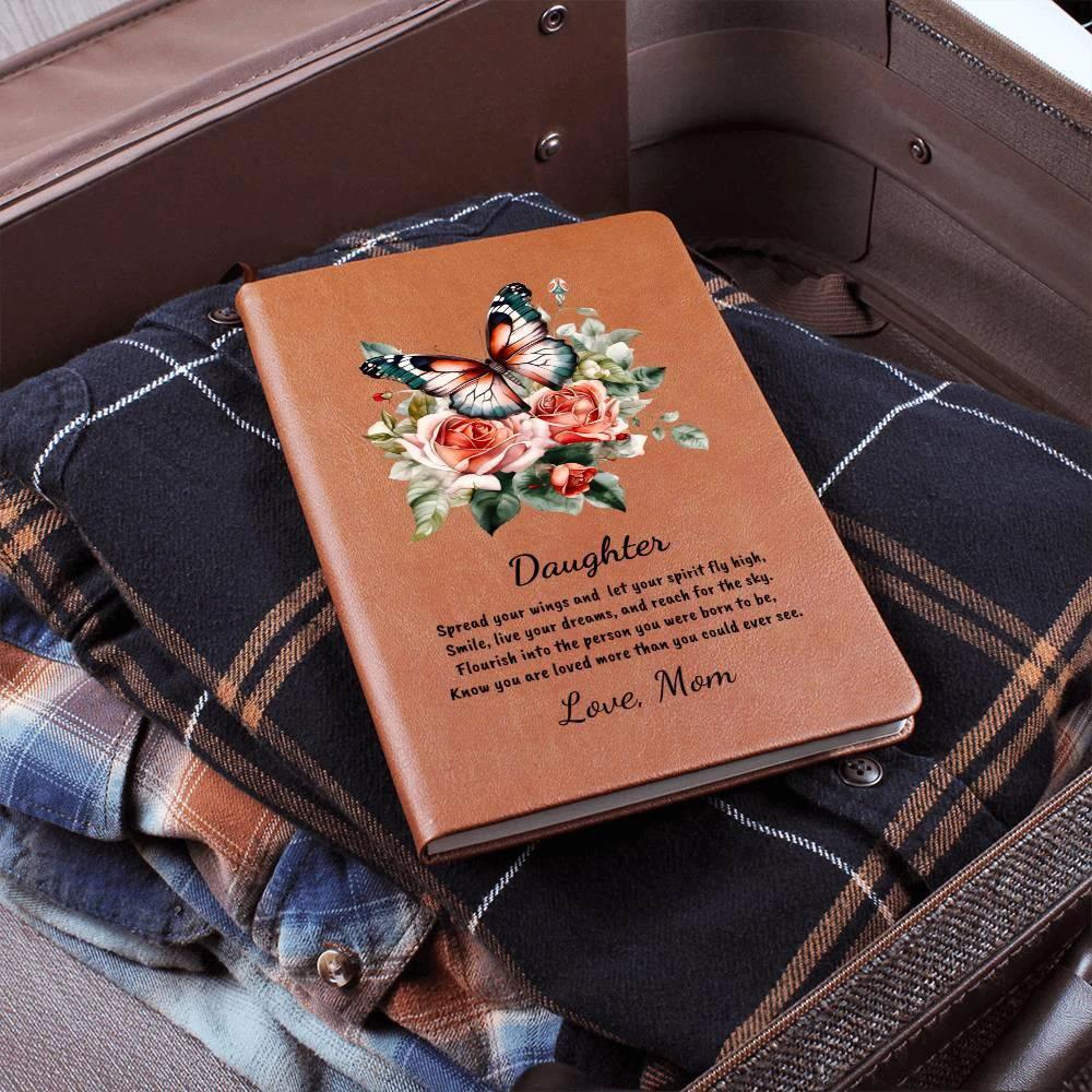 Daughter Spread your Wings Personalized Butterfly Leather Journal