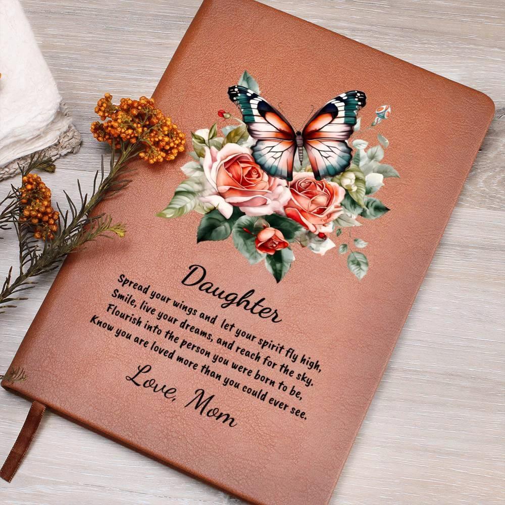 Daughter Spread your Wings Personalized Butterfly Leather Journal
