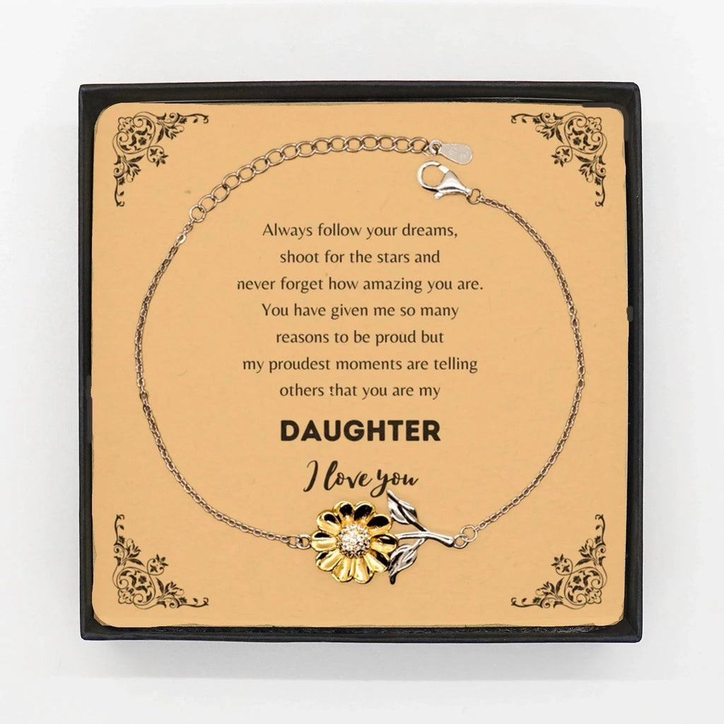 Daughter Sunflower Bracelet Always follow your dreams, never forget how amazing you are Birthday Christmas Gifts