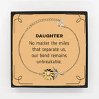 Daughter Sunflower Bracelet Long Distance Relationship Gifts, No matter the miles that separate us, Our Bond Remains Unbreakable Birthday Christmas Graduation Unique Gifts