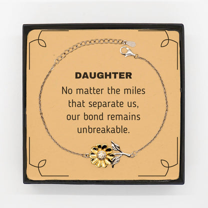 Daughter Sunflower Bracelet Long Distance Relationship Gifts, No matter the miles that separate us, Our Bond Remains Unbreakable Birthday Christmas Graduation Unique Gifts - Mallard Moon Gift Shop
