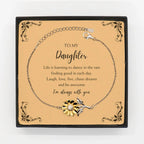 Daughter Sunflower Bracelet - Life is Learning to Dance in the Rain Birthday, Christmas Holiday Gifts