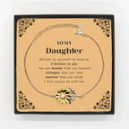 Daughter Sunflower Bracelet - You are braver than you believe, stronger than you seem, Inspirational Birthday, Christmas Graduation Gifts