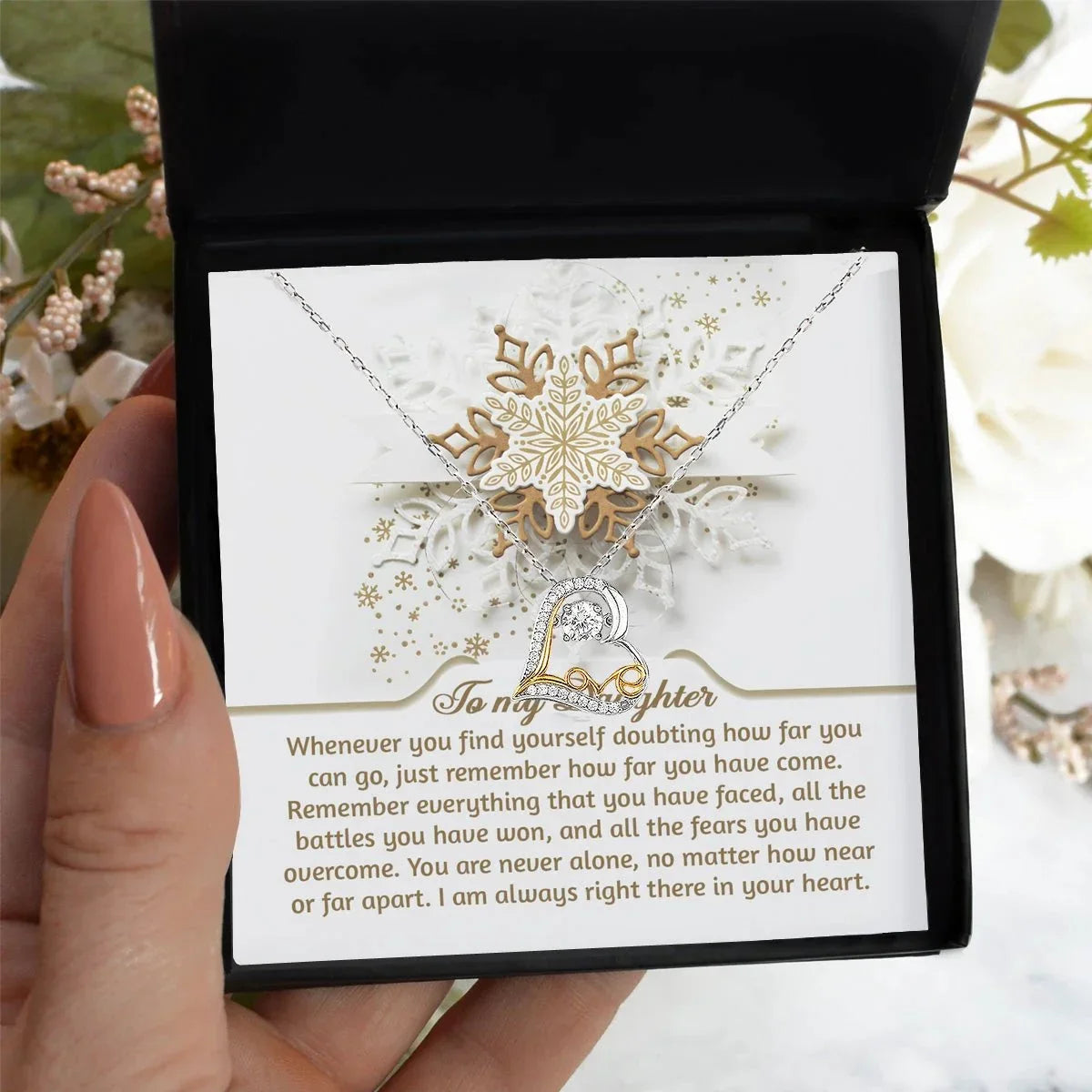 Gift for Daughter - You Are Never Alone - Dancing Heart Pendant Necklace