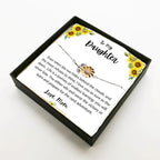 Daughter Sunflower Bracelet – Sterling Silver with 18K Gold-Plated Petals – Gift for Teen & Adult Daughters from Mom – Inspirational Jewelry with Message Card - Graduation, Birthday Keepsake